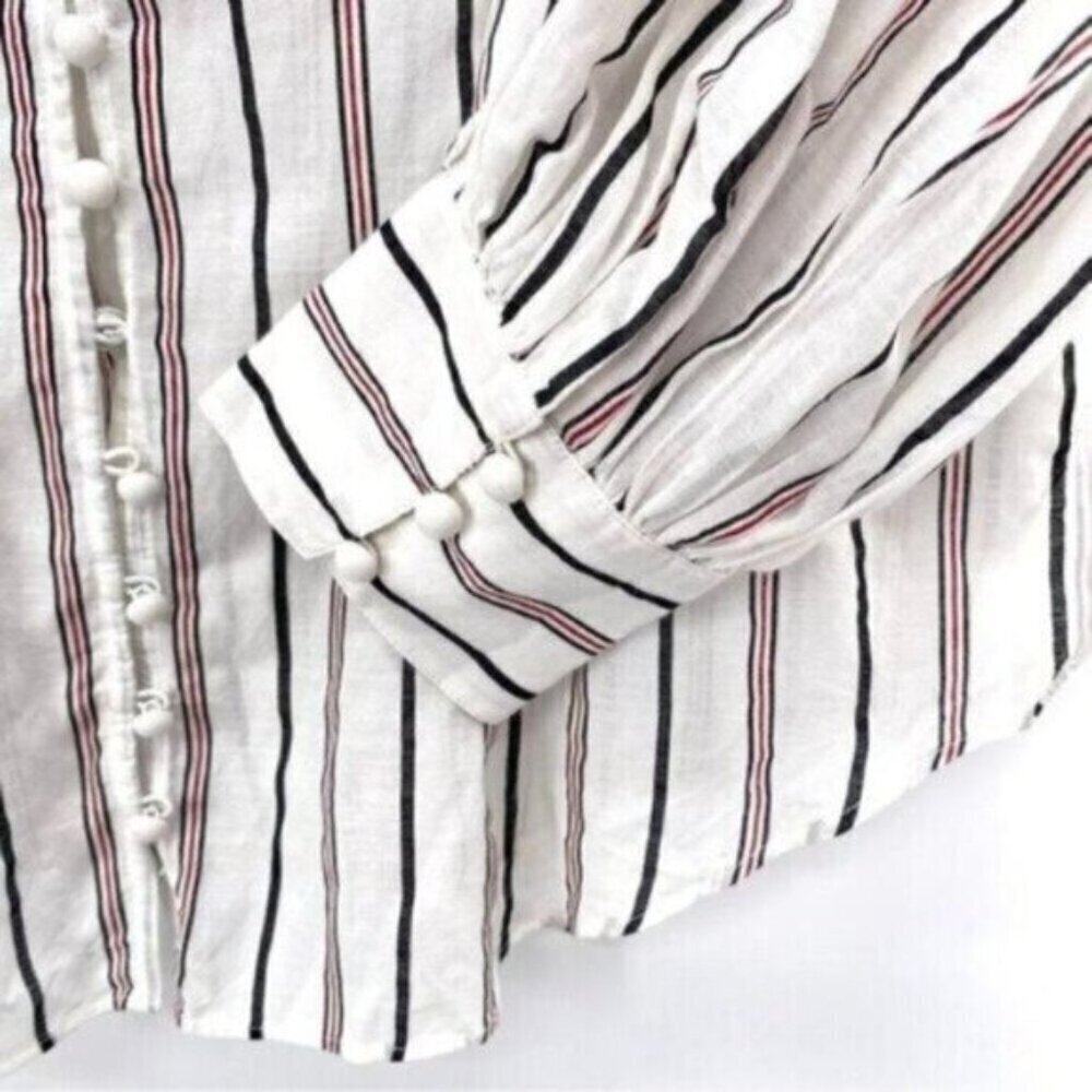 Joie Minya Striped Button Front Blouse Top New - Picture 14 of 15
